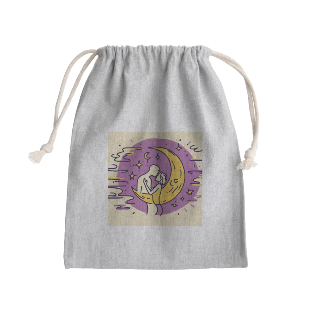 パープルルームの夜のロマンチックな光景！ Mini Drawstring Bag