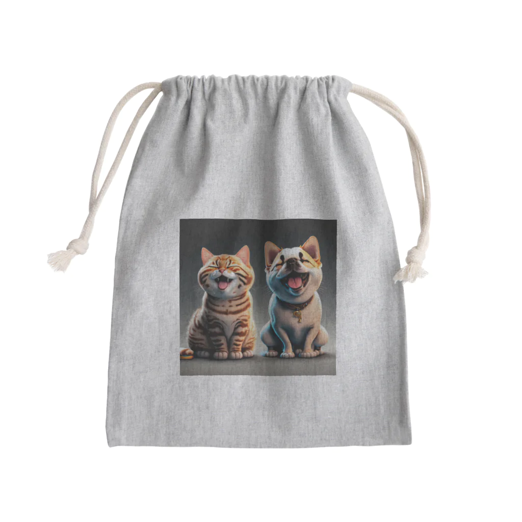 musashiyaのご機嫌な猫と犬 Mini Drawstring Bag