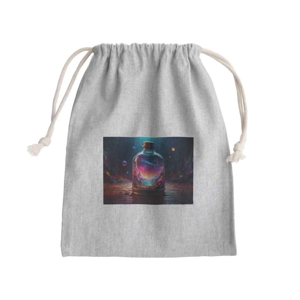 HokutoKenのグラスの中の世界 Mini Drawstring Bag