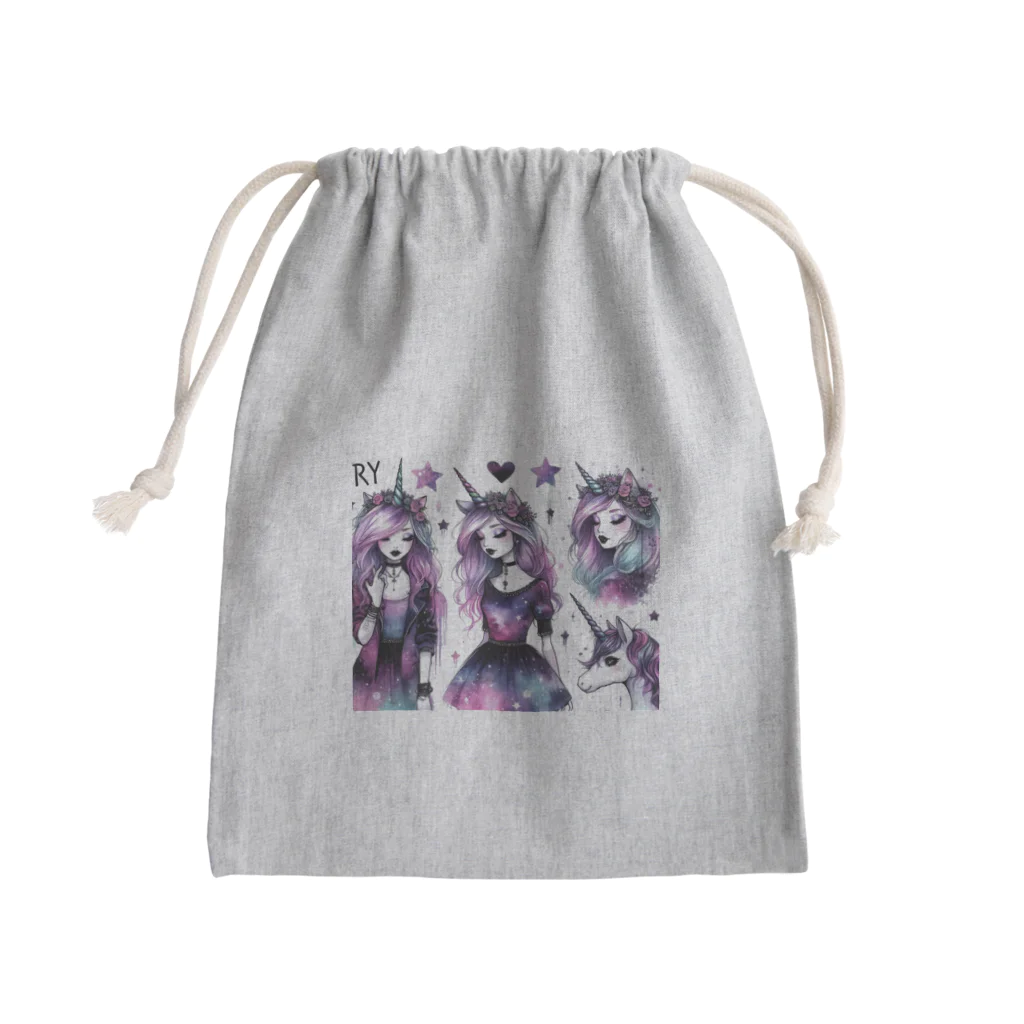 momonekokoのユニコーンGIRL Mini Drawstring Bag