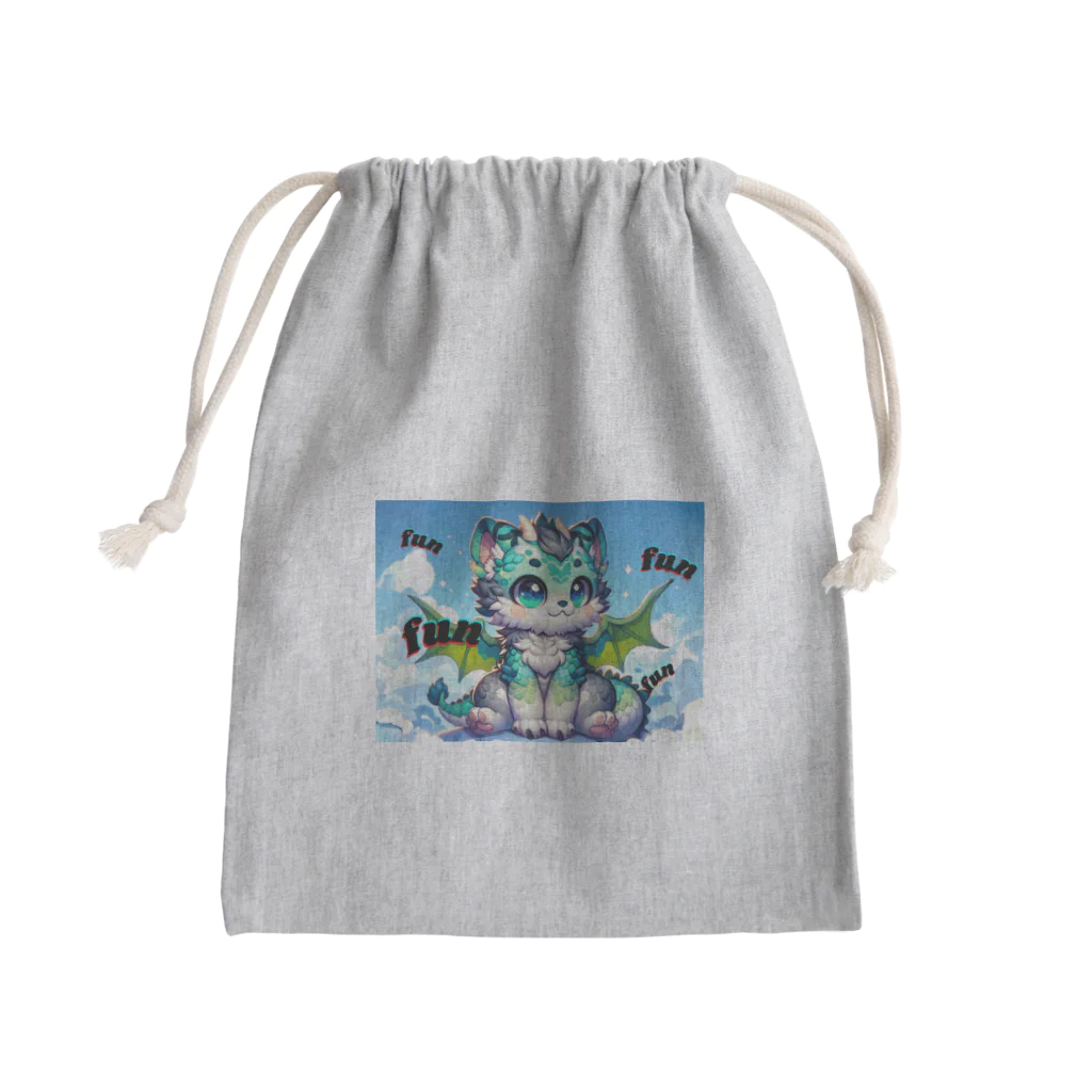 ドラにゃん🐾のグリーンドラニャン  Mini Drawstring Bag