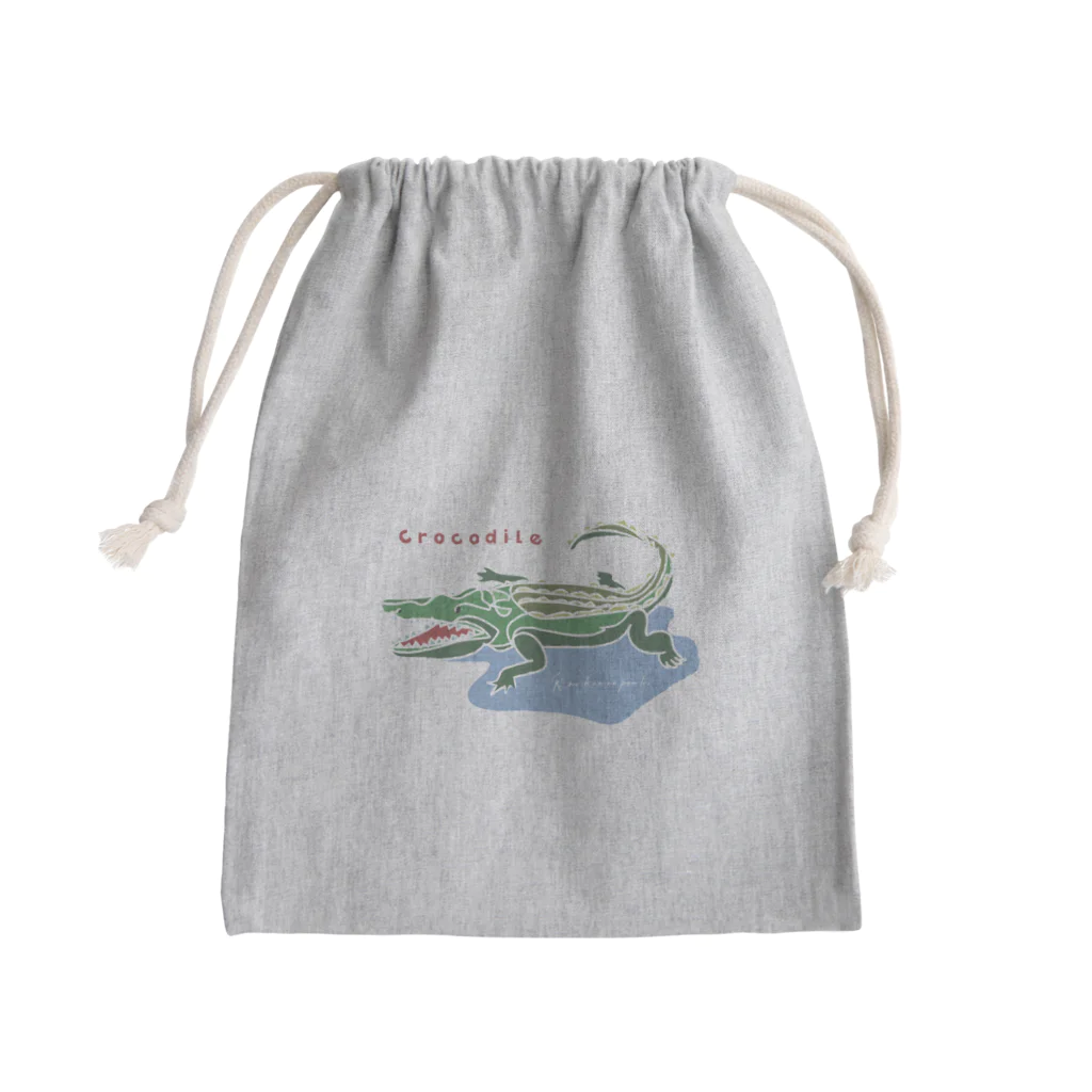 みかんのぺんきの一筆書きアート【crocodile】 Mini Drawstring Bag