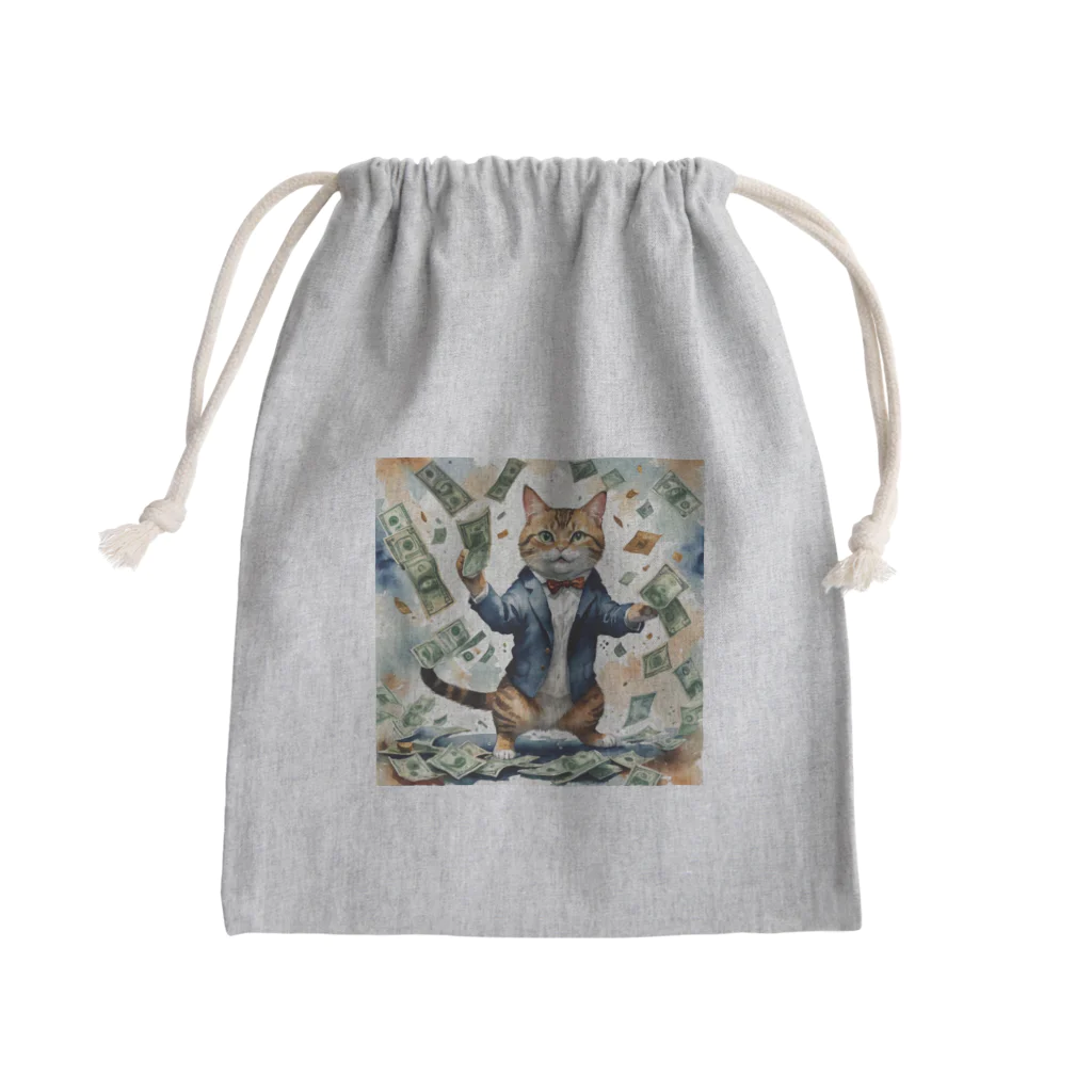 なむねこの猫社長 Mini Drawstring Bag