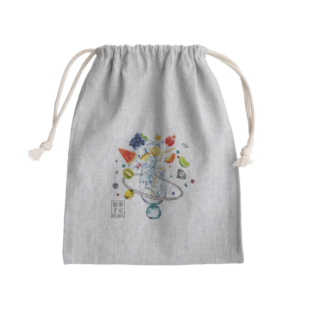 KILIKOStudiosの虹が出る東京切子　エメラルド Mini Drawstring Bag