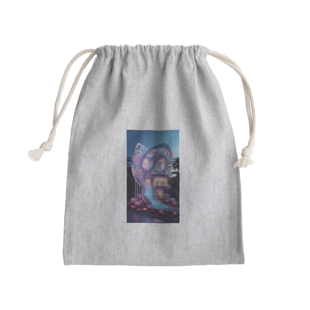 AQUAMETAVERSEの幻想的なお家アメジスト2846 Mini Drawstring Bag