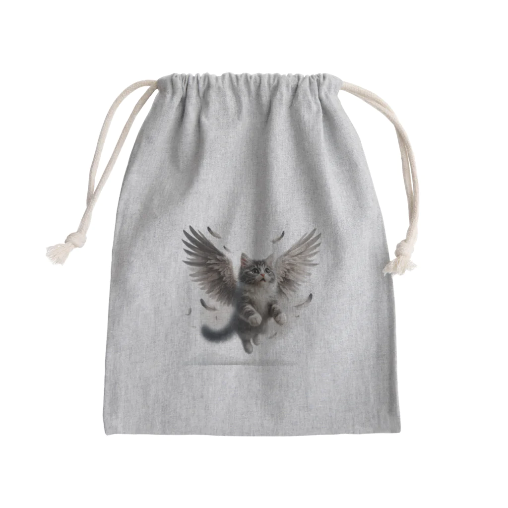 oz-chanの空飛ぶ猫リアル風3 Mini Drawstring Bag