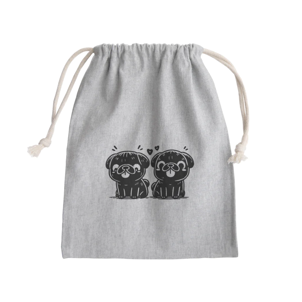 ブヒーズのtwin pug Mini Drawstring Bag