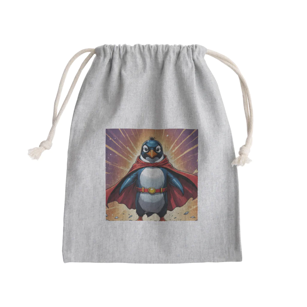 pen.のペンギンのヒーロー登場！ Mini Drawstring Bag