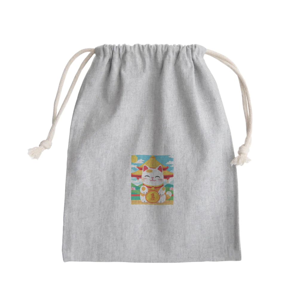 Toridoshisanの招く猫　あなたに幸せを　② Mini Drawstring Bag