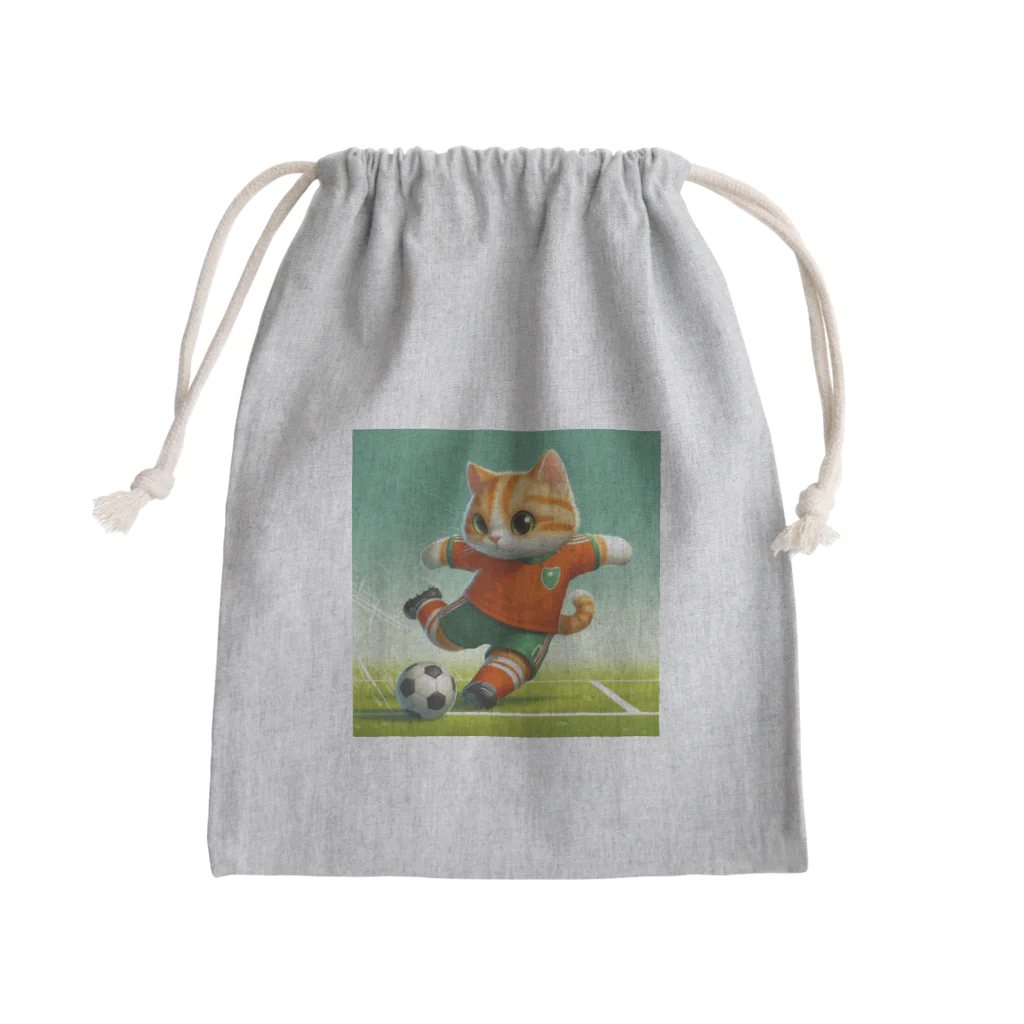 ketapapaのサッカーねこ Mini Drawstring Bag