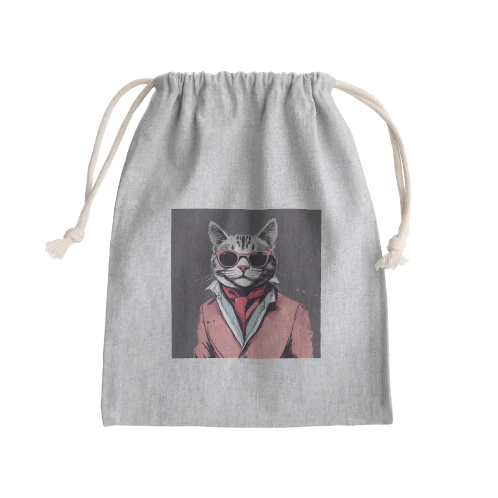 チャランコの部屋のダンディーねこさん Mini Drawstring Bag