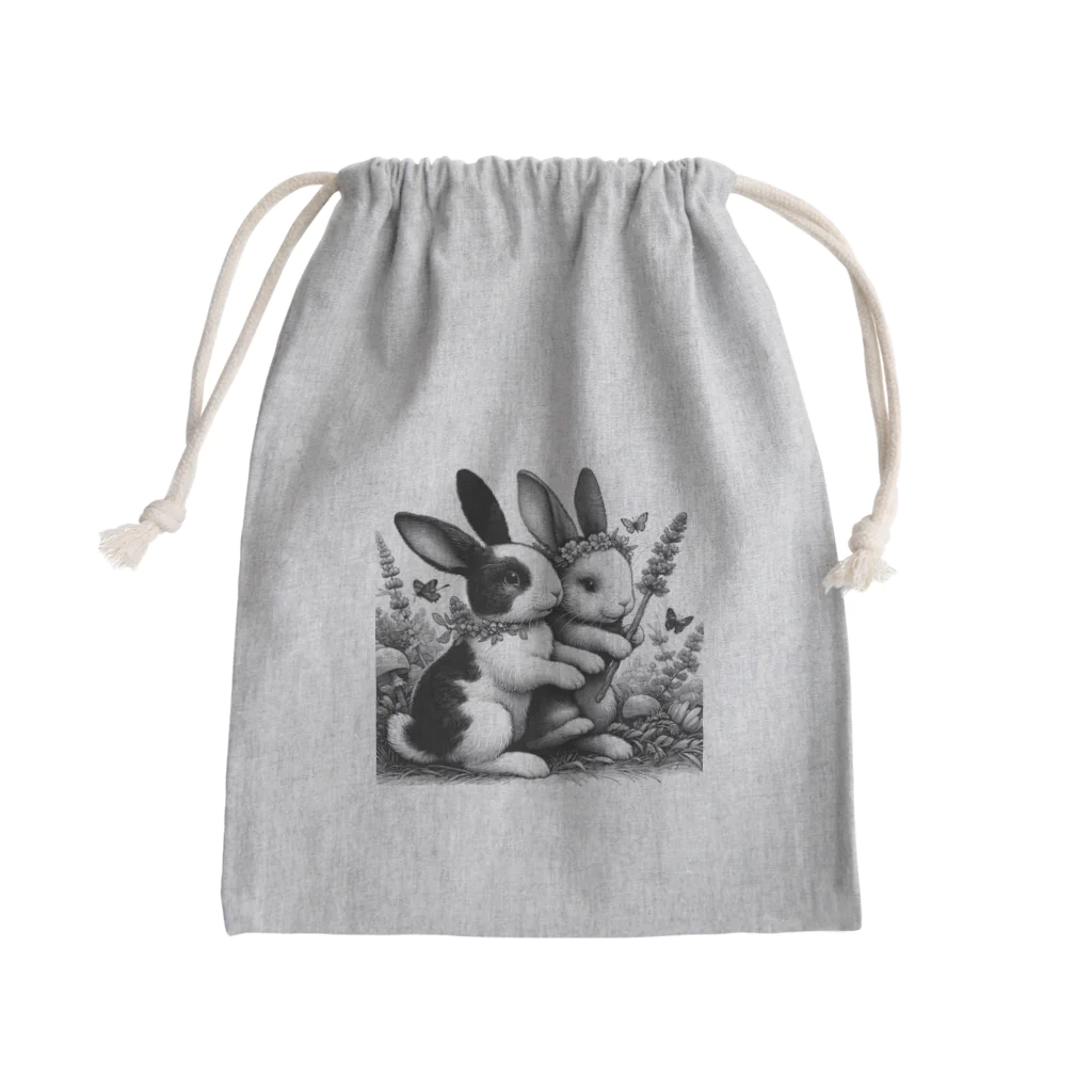 harumama04のシンプルにかわいいウサギのグッズ Mini Drawstring Bag