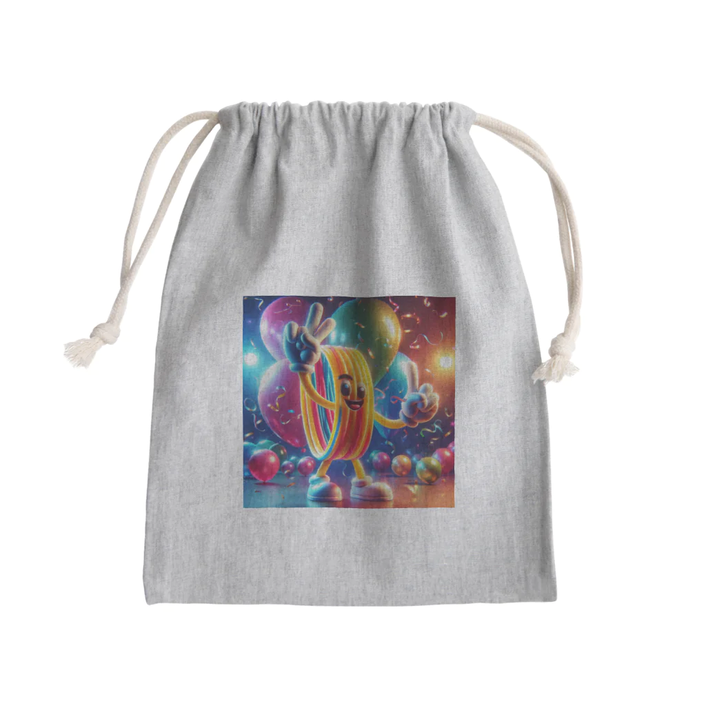 らばーばんどすとあの人型輪ゴム【イラスト風】 Mini Drawstring Bag