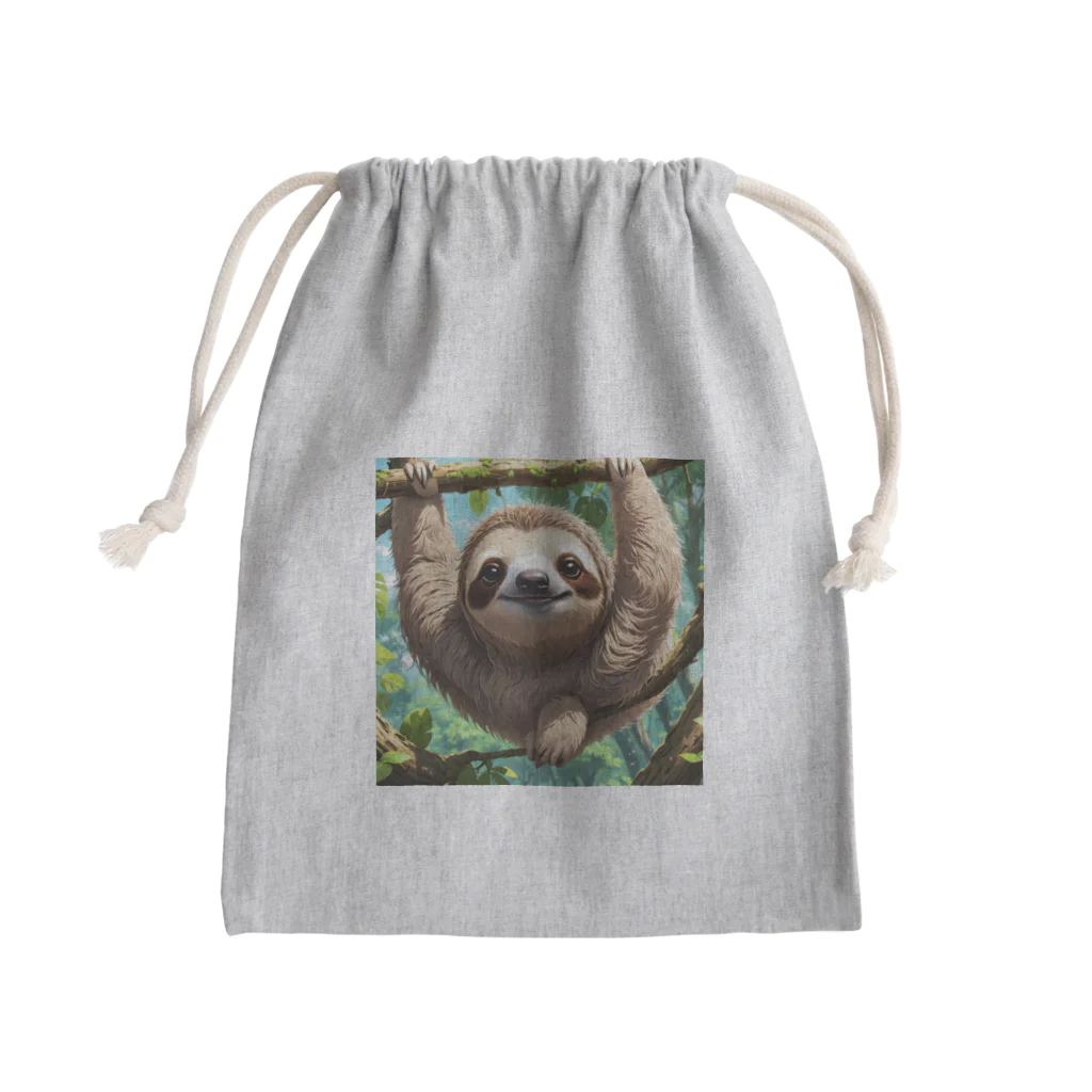 Kikimimiネコのもふもふナマケモノ Mini Drawstring Bag