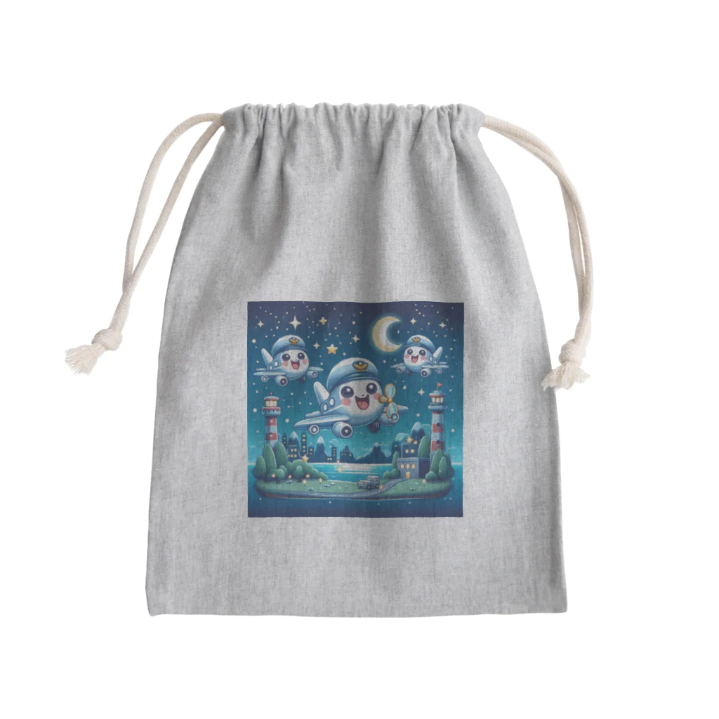 キャラクターズのキラキラ夜景飛行くん Mini Drawstring Bag