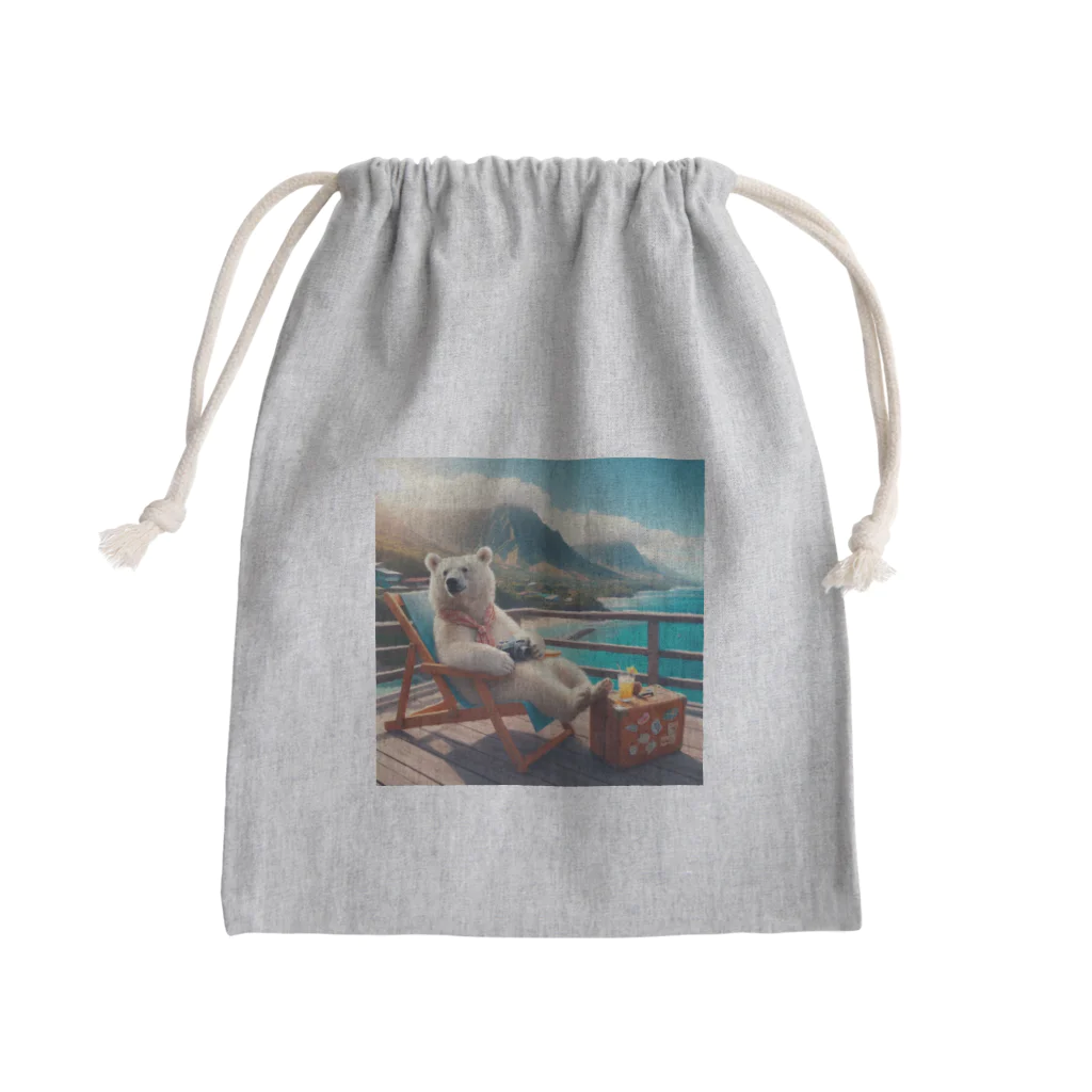 ソラノカナタのハワイを満喫するシロクマ Mini Drawstring Bag
