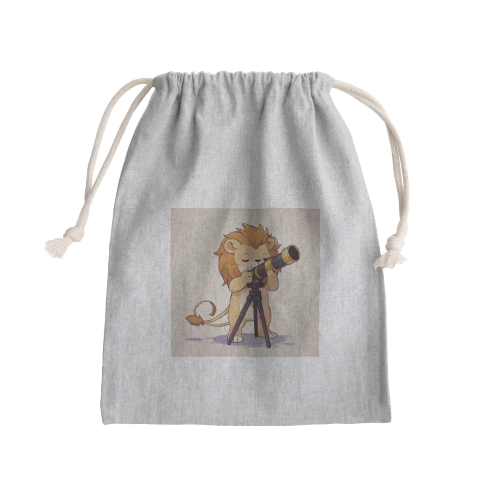 ganeshaのおもちゃの望遠鏡でかわいいライオンに会おう Mini Drawstring Bag