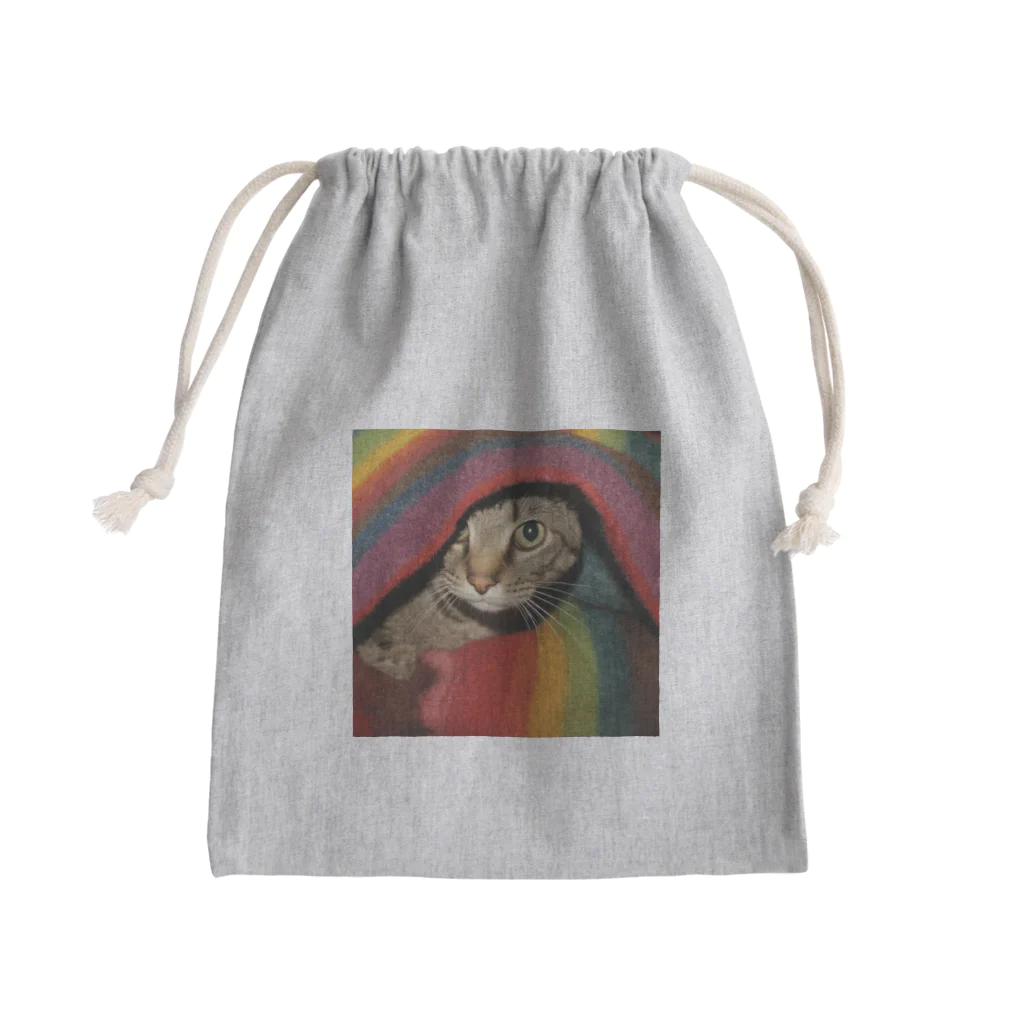 【生涯独身】僕と♀猫アテナのブランケット猫 Mini Drawstring Bag