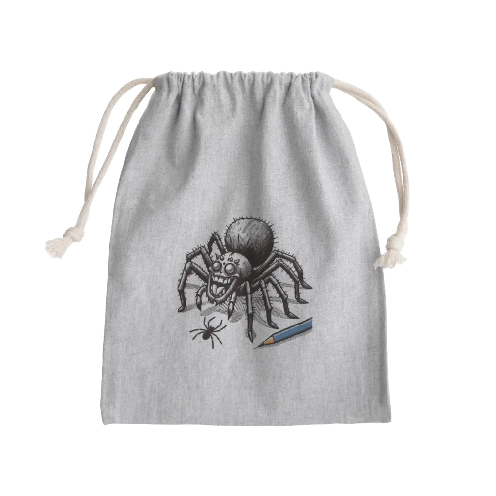 nandAのクモ柄 Mini Drawstring Bag