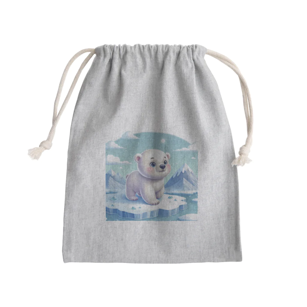 caa11052の氷の上にいる白熊 Mini Drawstring Bag