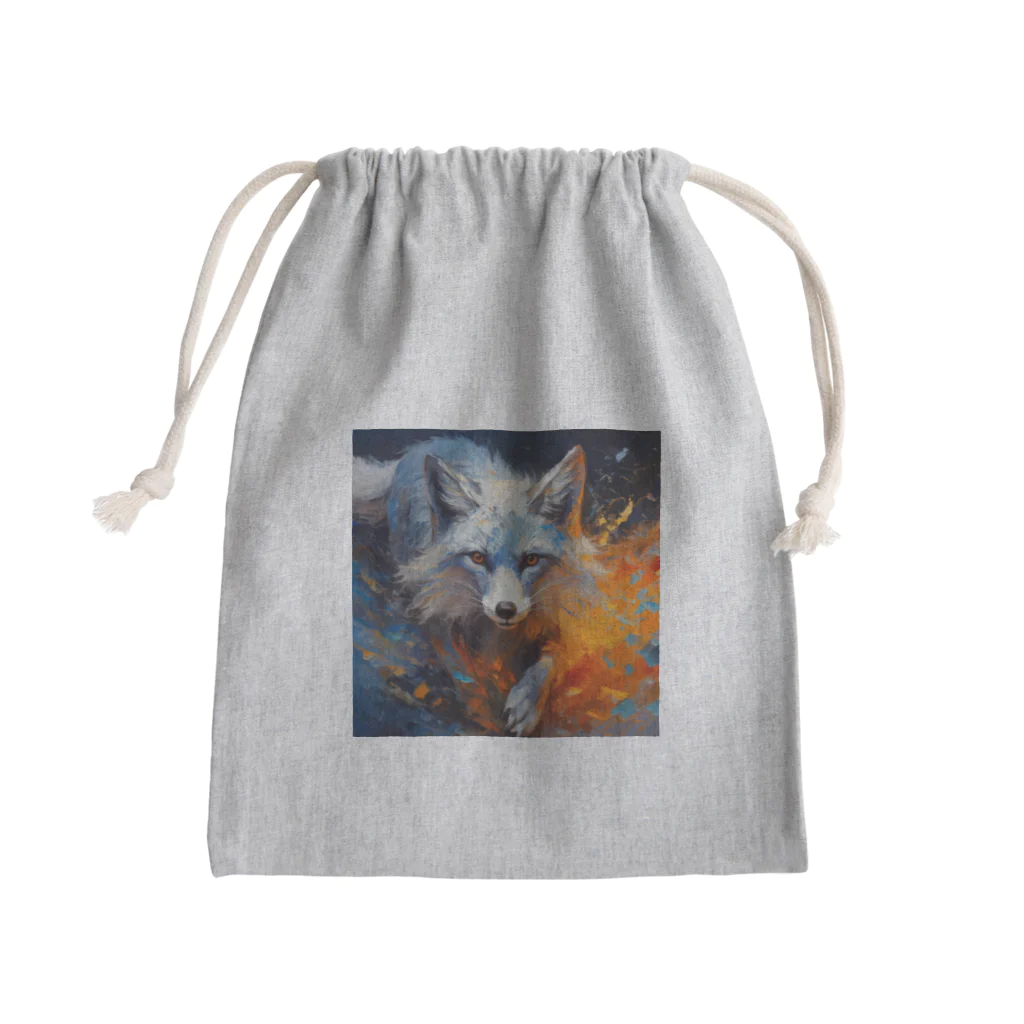 タカヤマ・サイトのフォックス・突き進む意志・アート風 Mini Drawstring Bag