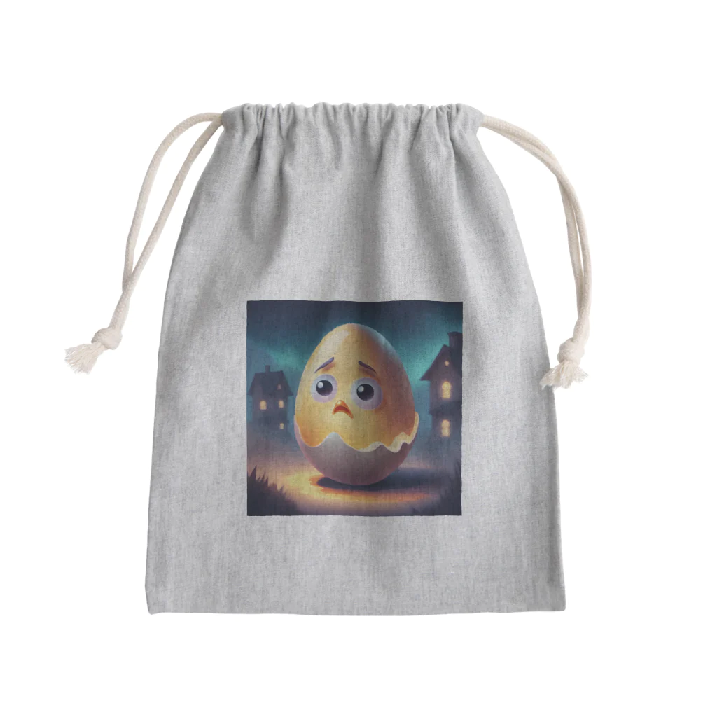 いらすとのおみせのさみしげたまご Mini Drawstring Bag