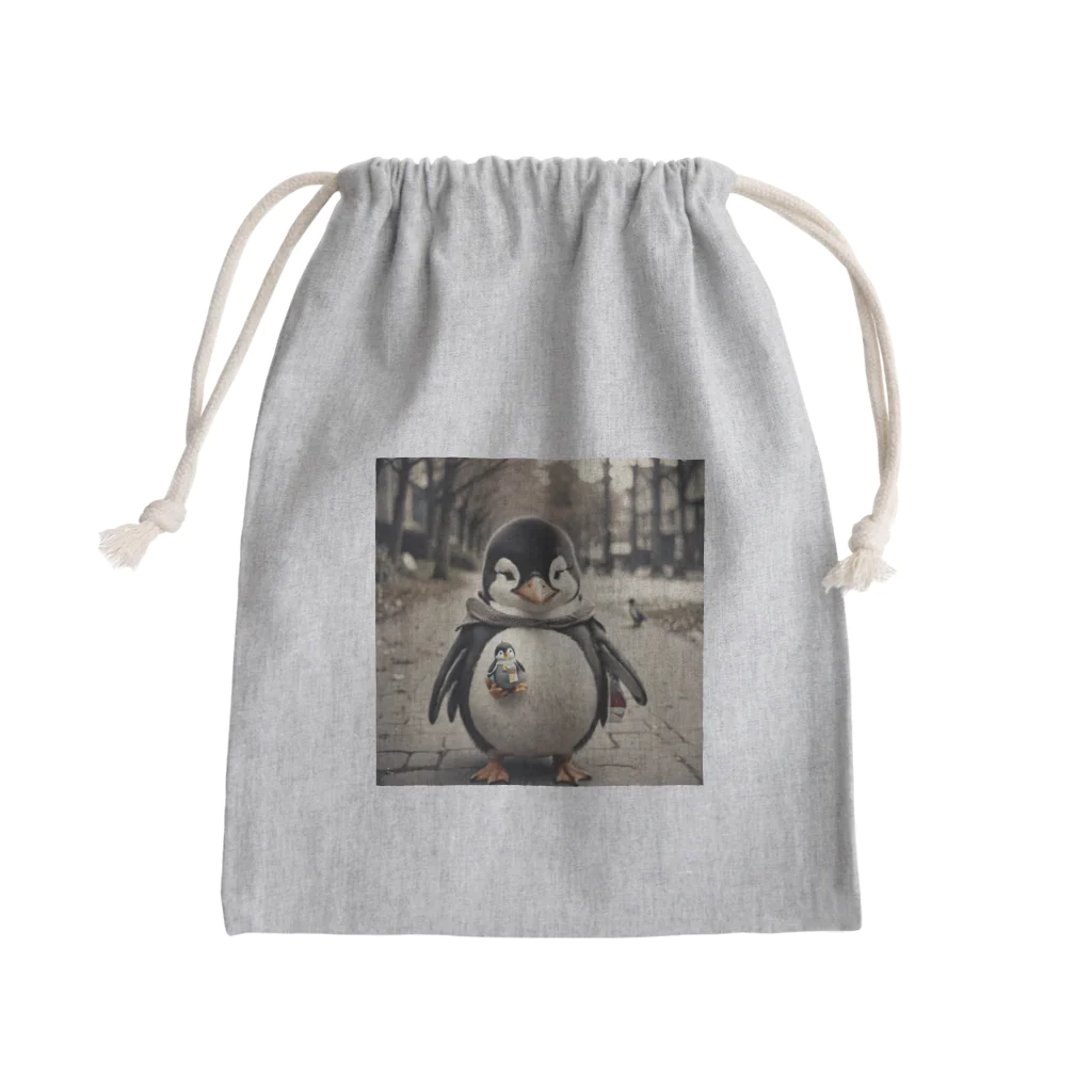 Mt_hatakeのお出かけペンギン Mini Drawstring Bag