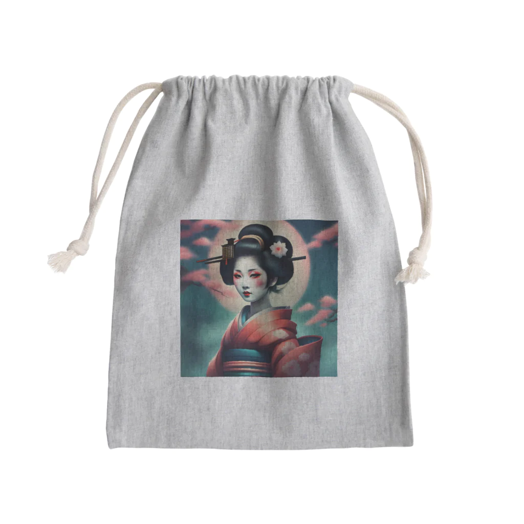 Mr_Geishaの月夜の芸者(Geisya of moon night) Mini Drawstring Bag