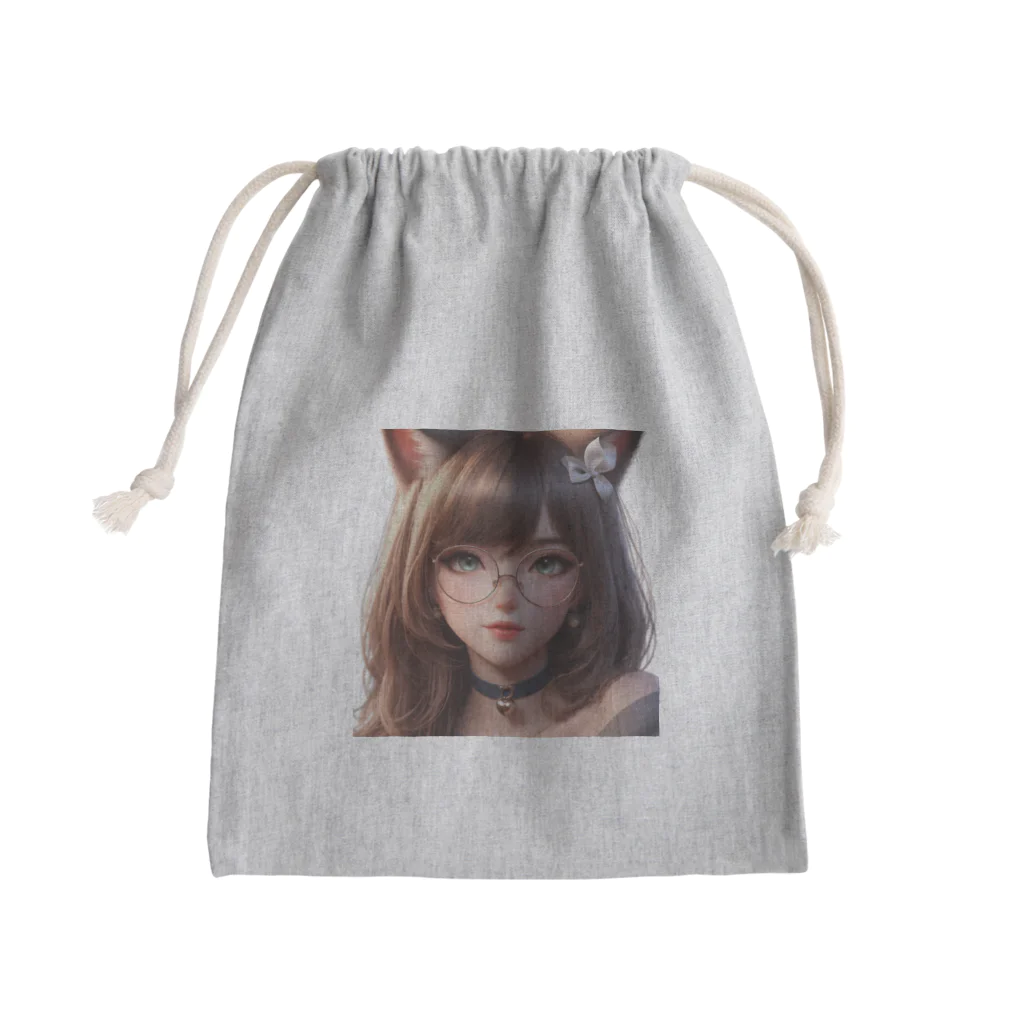 yos-1292583のねこニコばん Mini Drawstring Bag