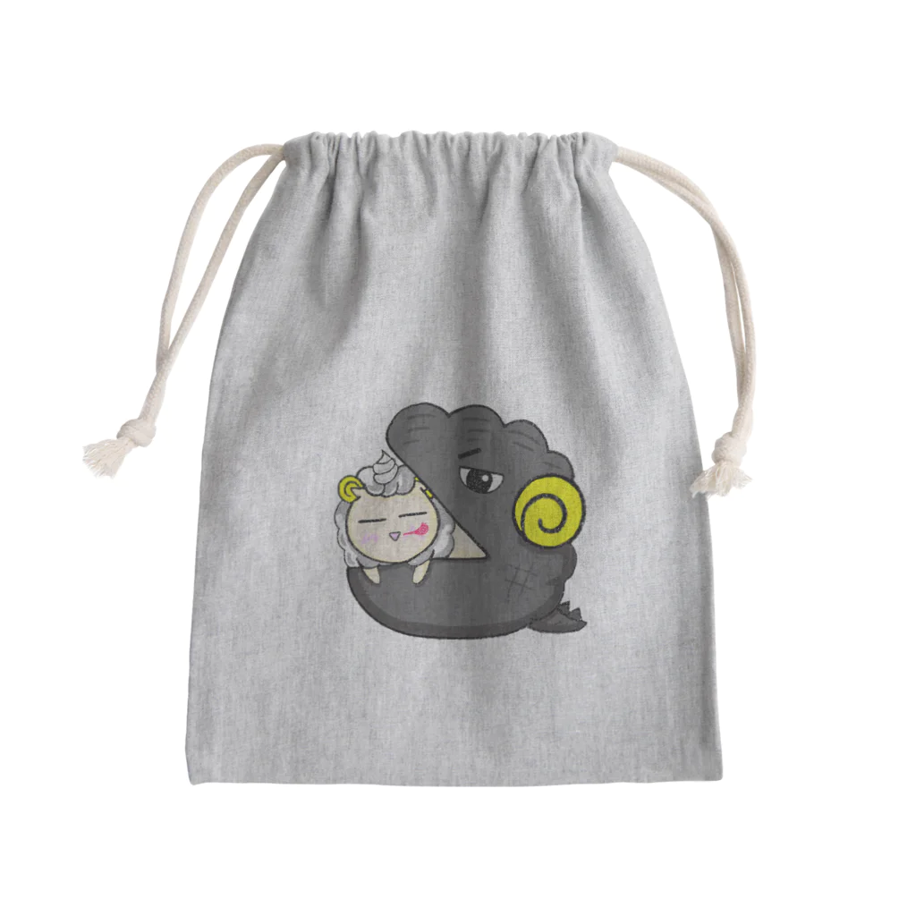 帽子屋の羊のお店のシュークリームに入る羊　大人ゴジラバージョン Mini Drawstring Bag