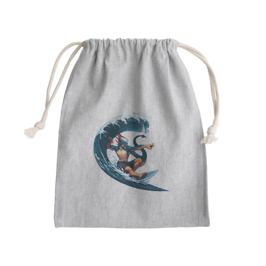 Isekai_animal_manの夏だ！ドラゴンもサーフィンだ Mini Drawstring Bag