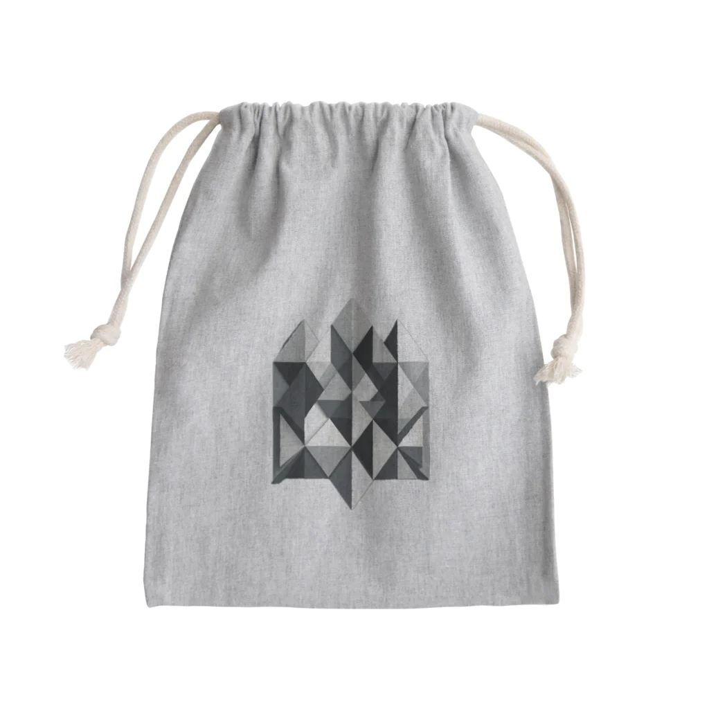 抽象画の世界のシックなグレーの抽象画 Mini Drawstring Bag