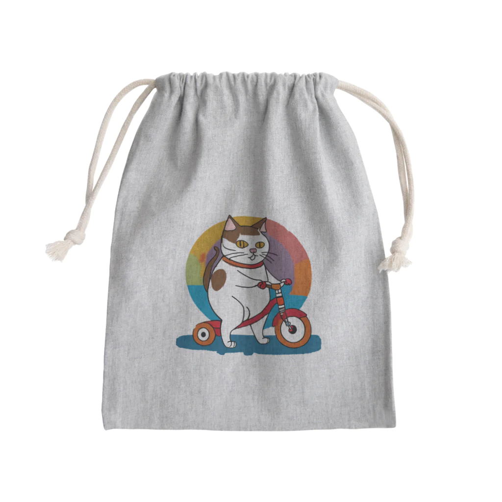 修羅場ウォッチャーのカラフル三輪車ねこ Mini Drawstring Bag