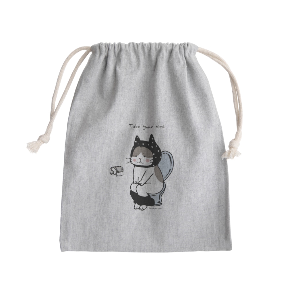 ほっかむねこ屋（アトリエほっかむ）のトイレねこ　黒 Mini Drawstring Bag
