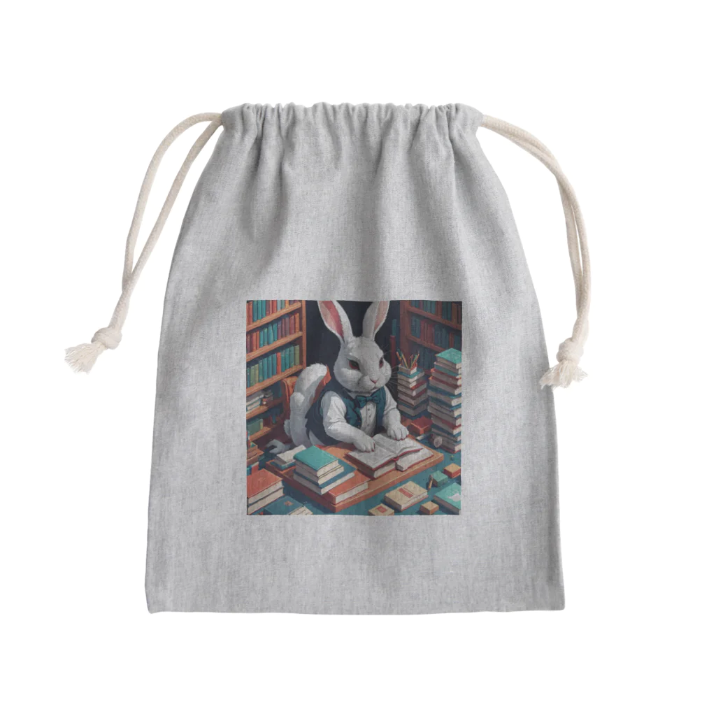 shimaumakoのうさぎの書斎 Mini Drawstring Bag