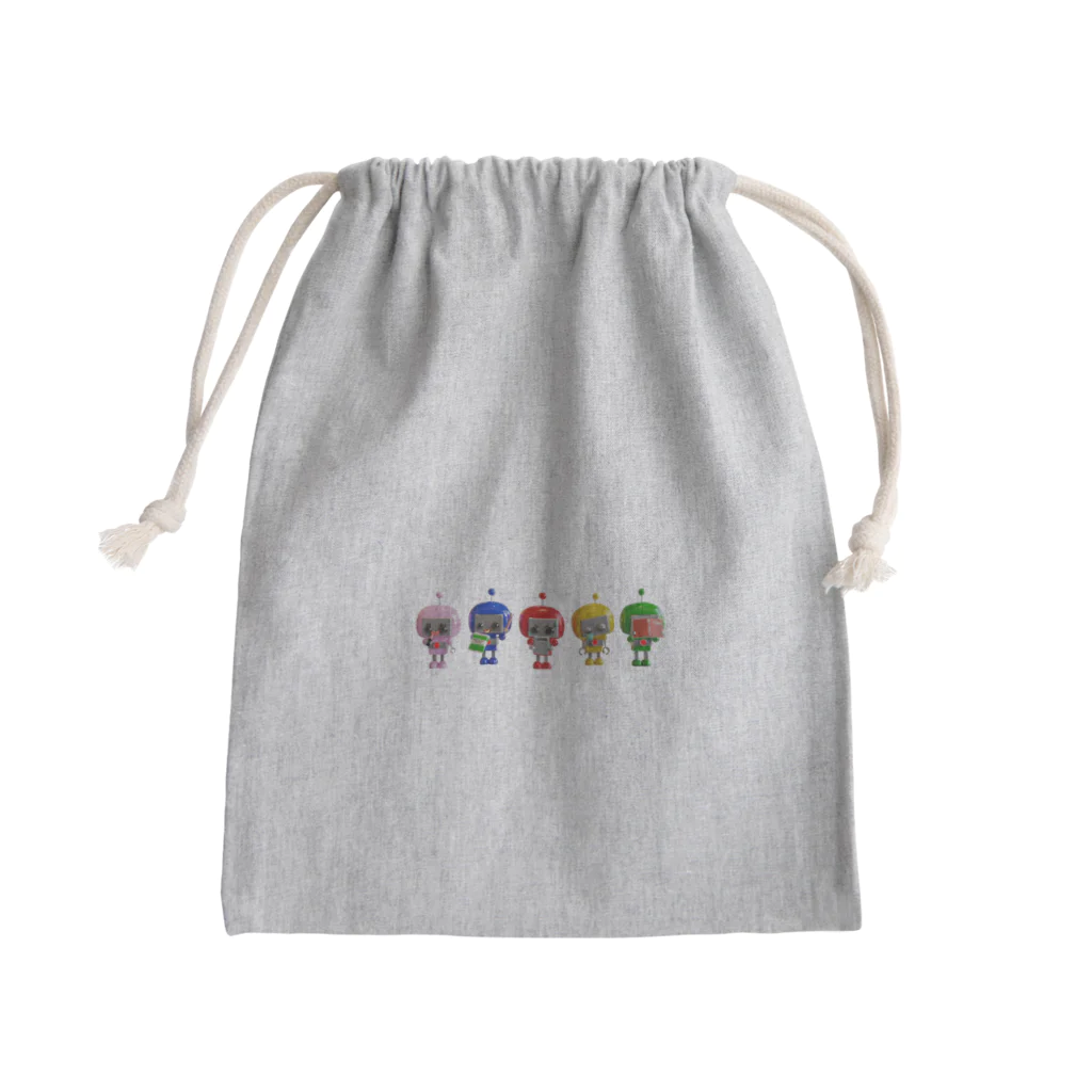 SquareHeadFactoryののんびりヒーローズ Mini Drawstring Bag