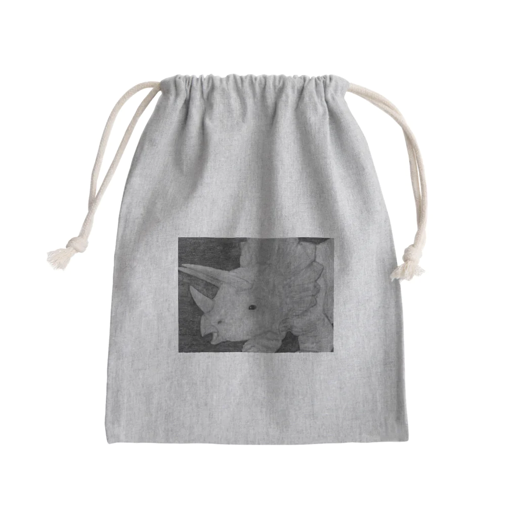 つぎのトリケラトプス　モノクロ Mini Drawstring Bag