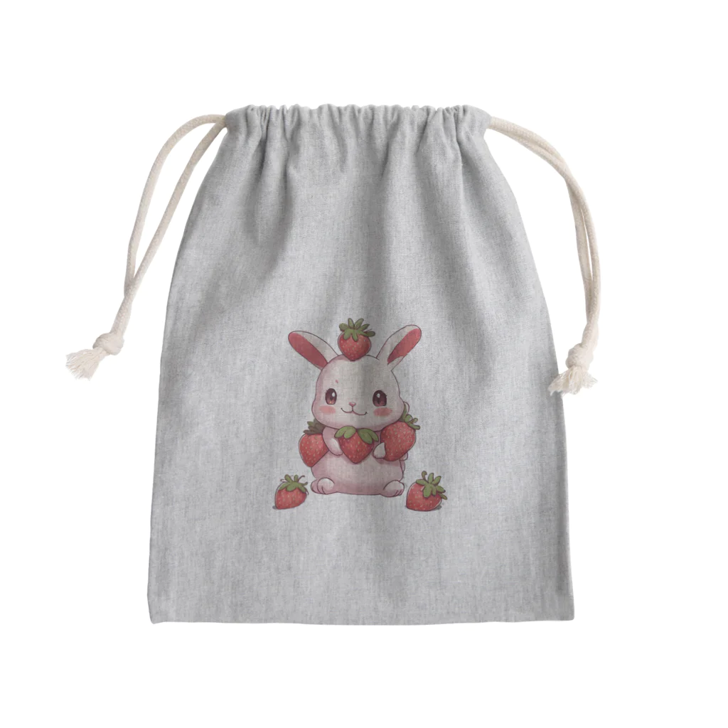 うさぎウサギのうさぎといちご Mini Drawstring Bag