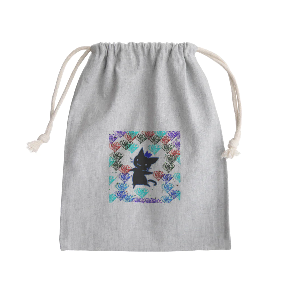 エネハピる〜🫧✨の🌹✨Dancing SHADOW Cat✨ Mini Drawstring Bag