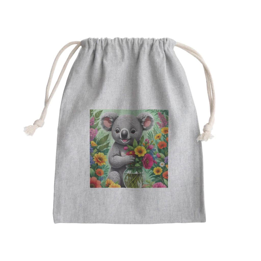 hono想(そう)イタグレ日記の花に囲まれたコアラ Mini Drawstring Bag