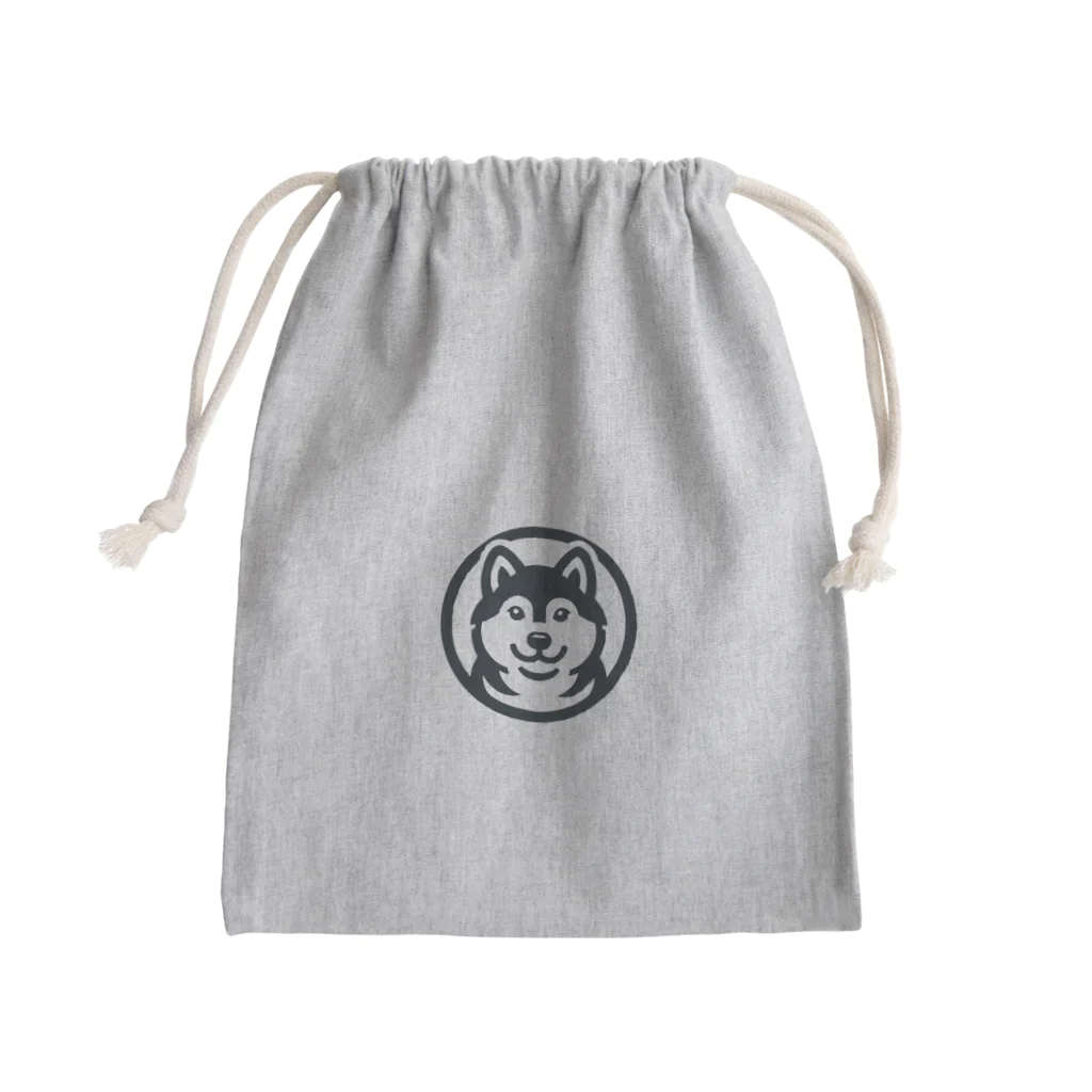 YOUSUN SHOPのブラックシバのキュートなロゴマーク Mini Drawstring Bag