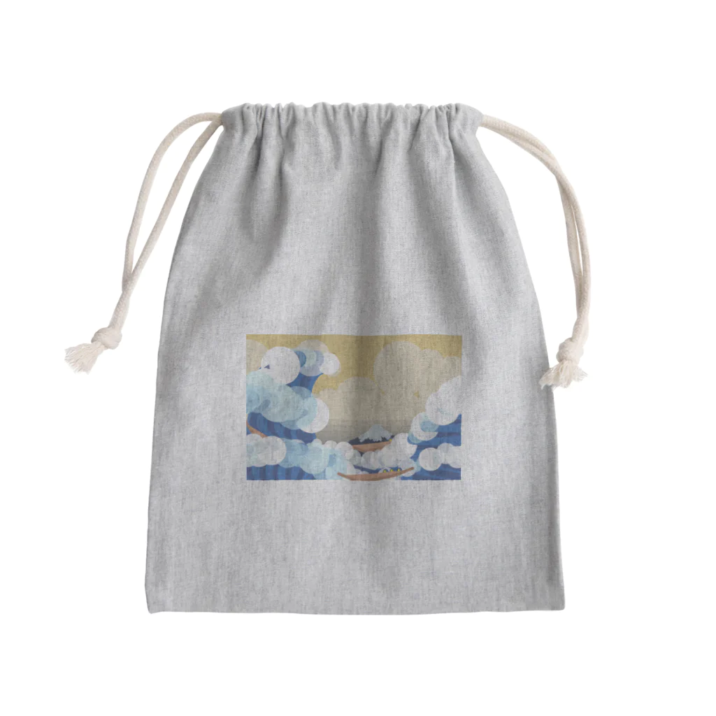 Apples_Orangesの富嶽三十六景 神奈川沖浪裏-Remix Mini Drawstring Bag