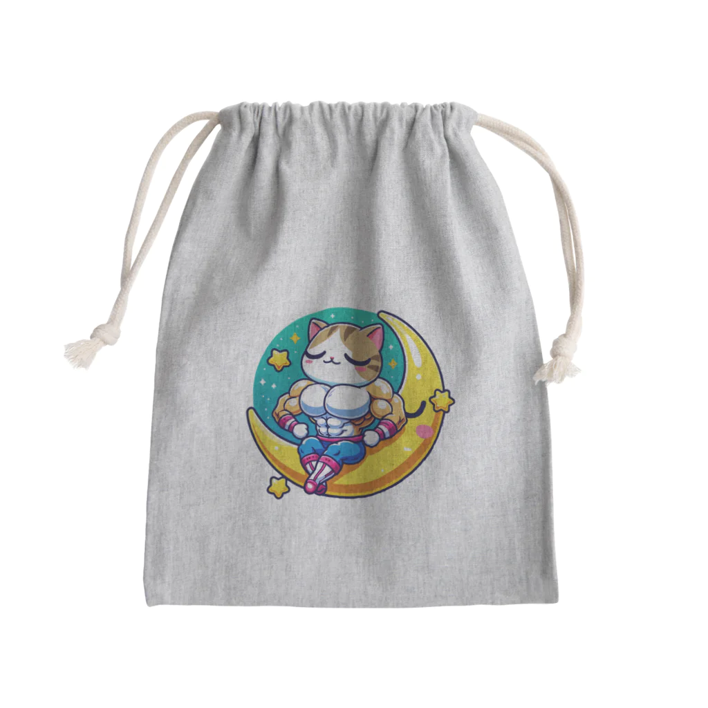 pikapikaの眠たい猫マッチョ Mini Drawstring Bag