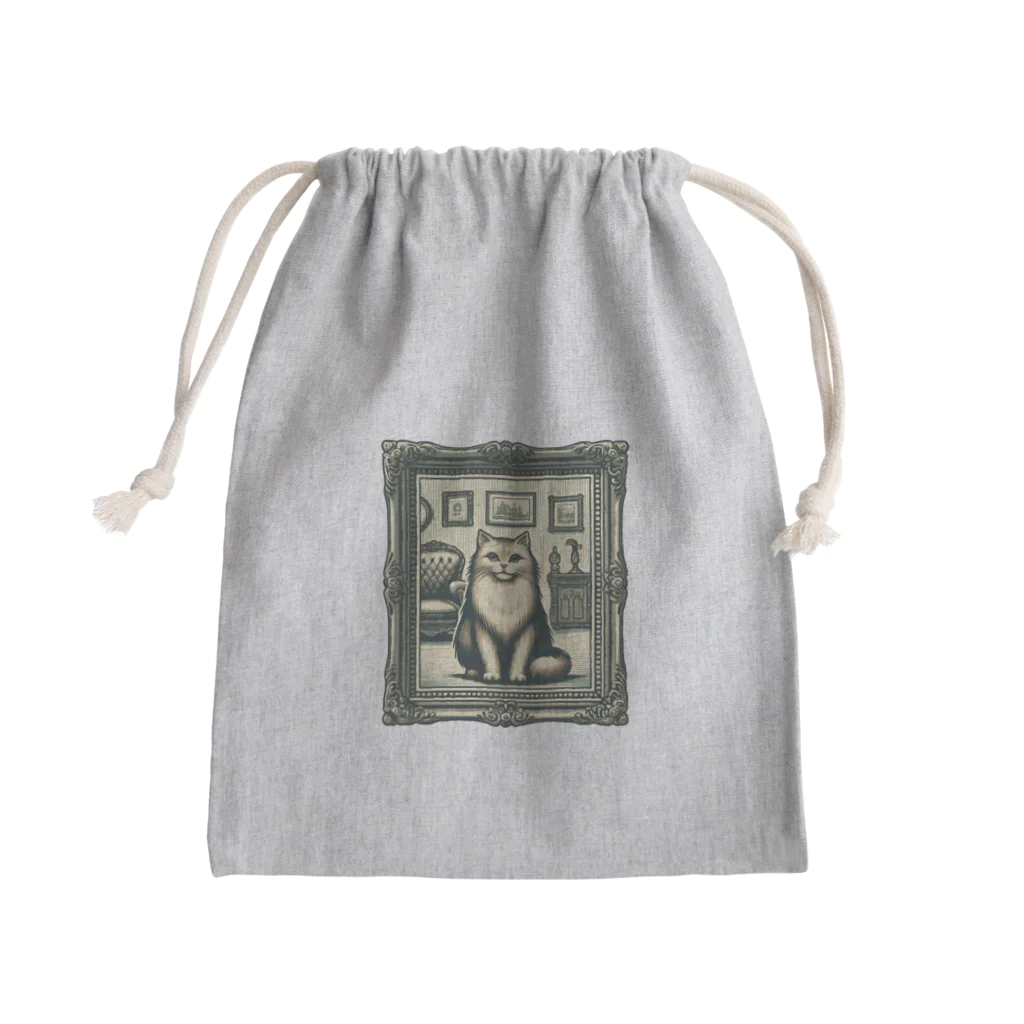 manaco-のクラシックな猫 Mini Drawstring Bag