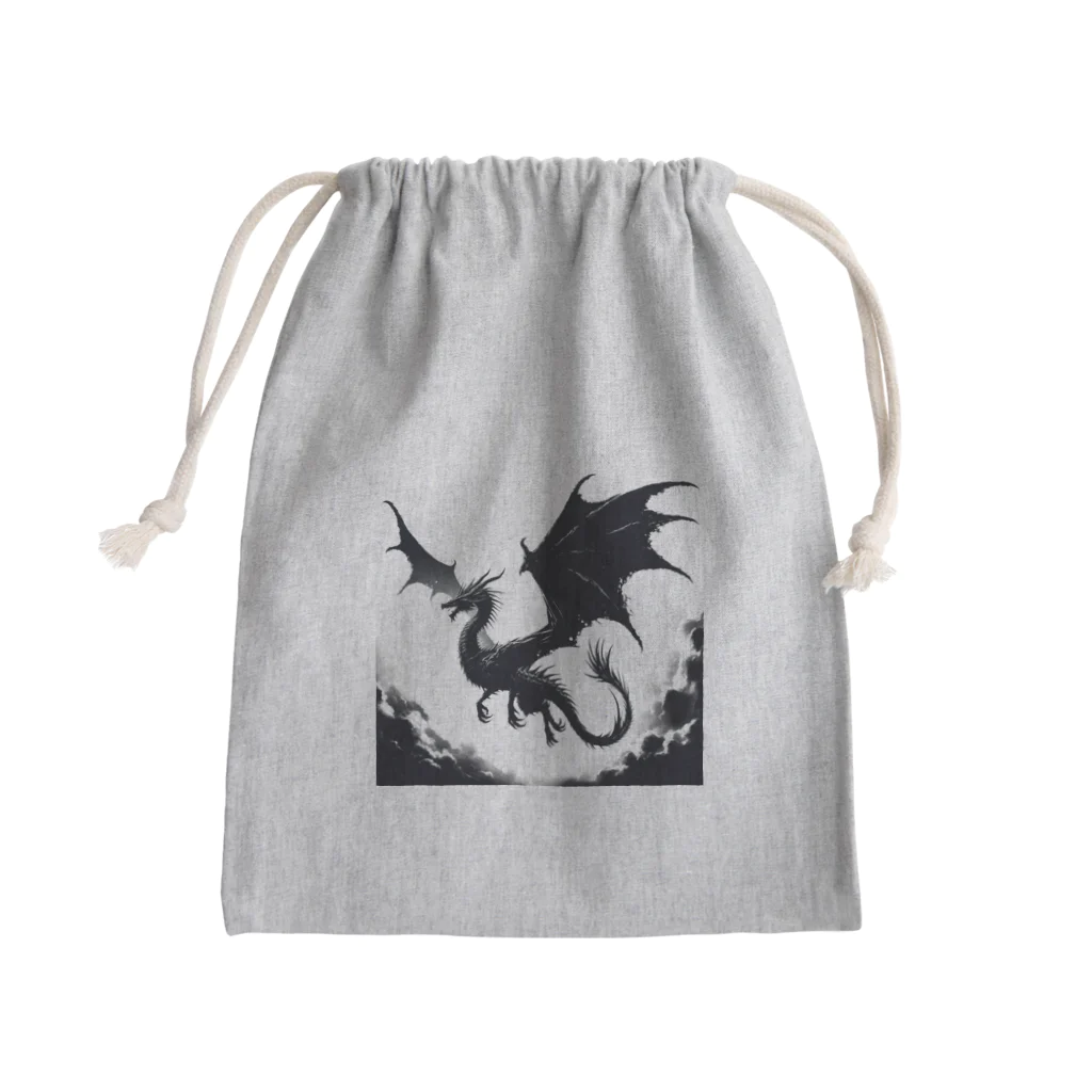 野良猫のアトリエのドラゴン（シルエット） Mini Drawstring Bag