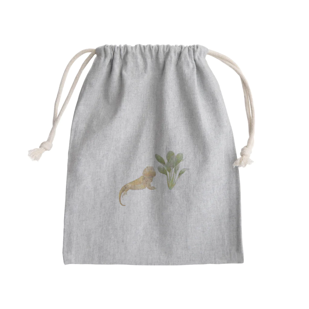 こよみのおえかきのフトアゴさんと小松菜さん Mini Drawstring Bag