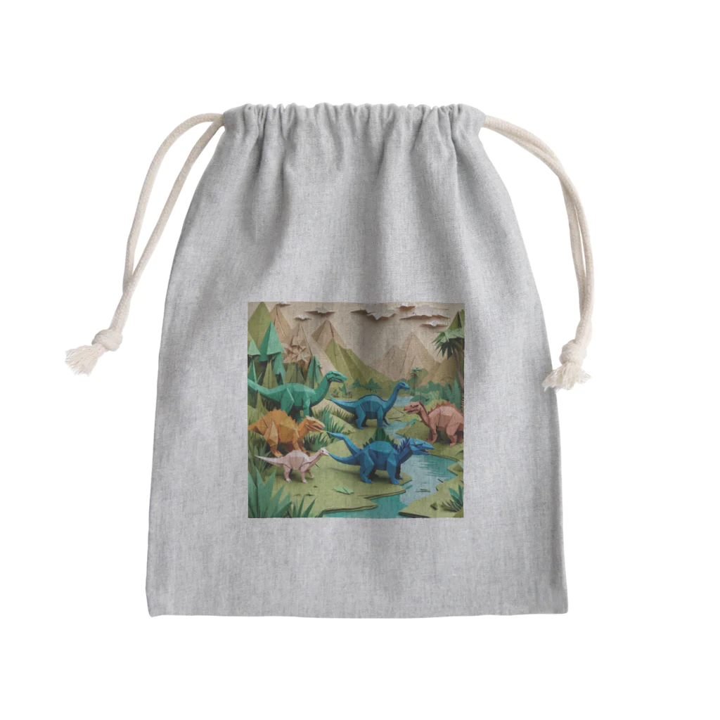 OTIRUBUTUBUTUの折り紙でザウルス Mini Drawstring Bag