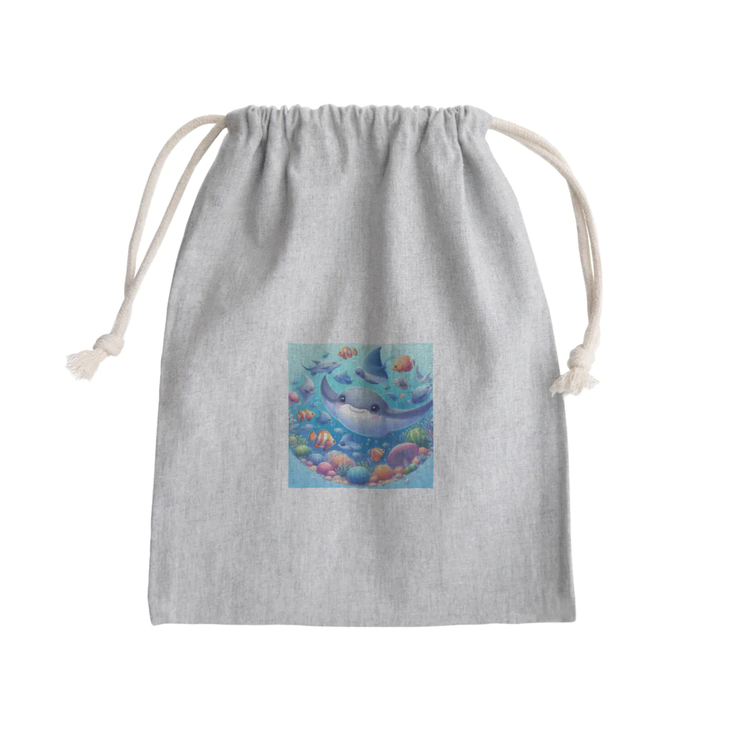 パパリスのマンタの世界 Mini Drawstring Bag