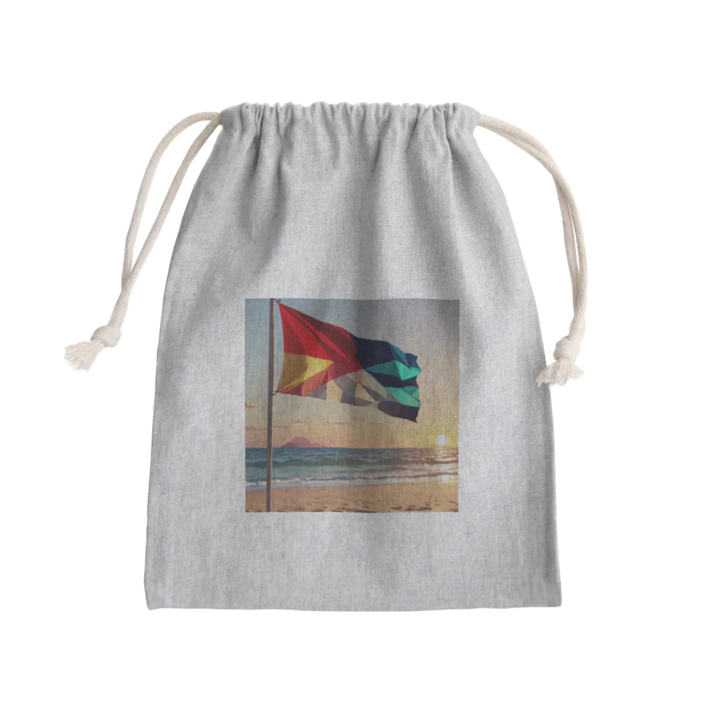 hitayakiの風になびくビーチフラッグ Mini Drawstring Bag