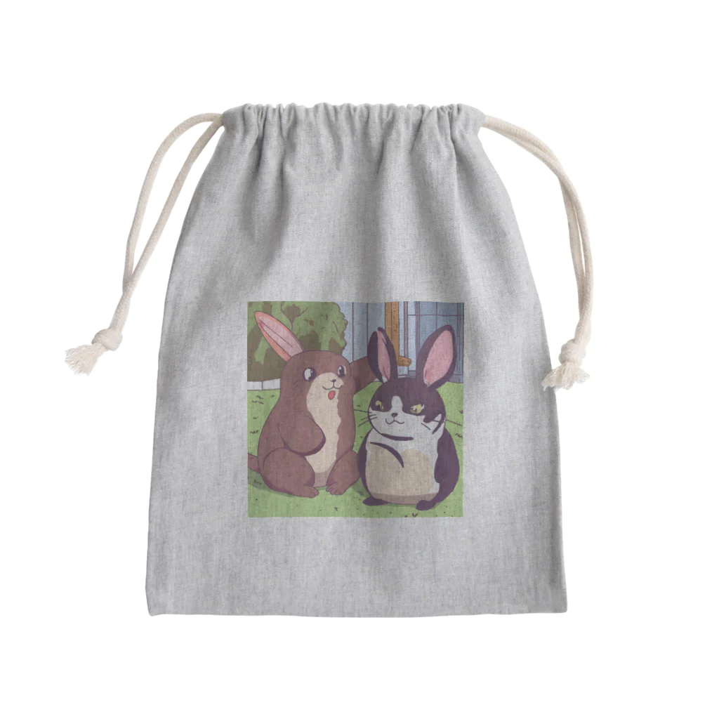 WhimsyWaresのうさぎ Mini Drawstring Bag